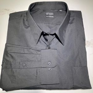 🥳🥳VAN HEUSEN Men’s dress shirt, Tall Fit, Wrinkle Free, black, Size 20 37/38
